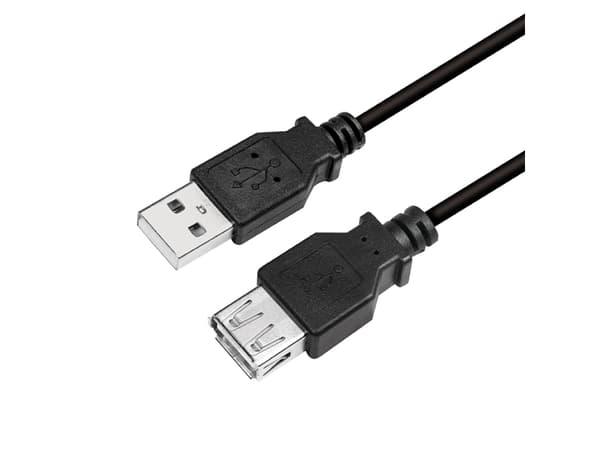 LogiLink CU0010B, 2 m, USB A, USB A, USB 2.0, 0,48 Gbit/s, Svart