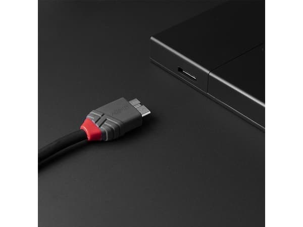 Lindy 36620, 0,5 m, USB C, Micro-USB B, USB 3.2 Gen 1 (3.1 Gen 1), 500 Mbit/s, Musta
