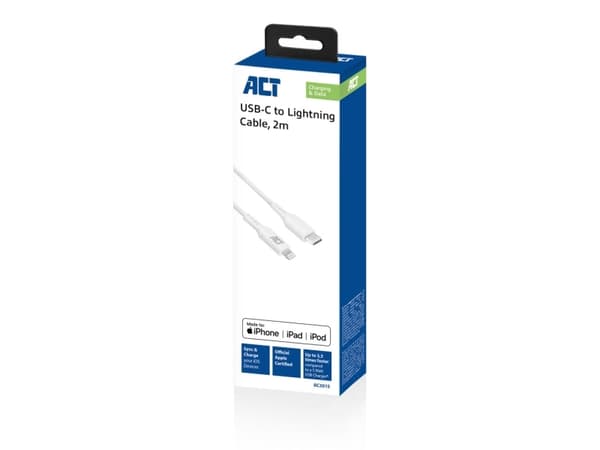 ACT USB-C to Lightning charging/data cable 2 meters, MFI certified (AC3015)