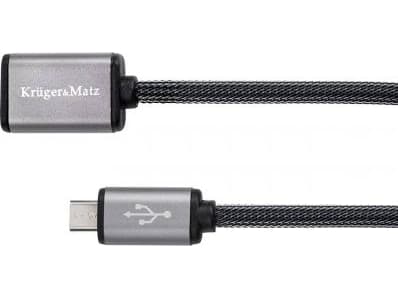 Kruger &amp; Matz USB-A - microUSB USB-kabel 1 m svart (KM0332)