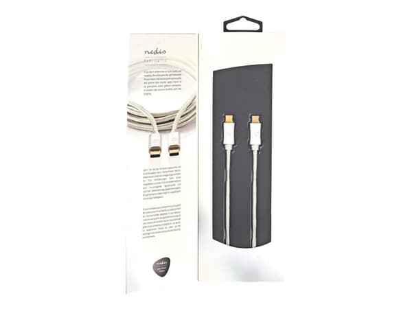Nedis - USB-kabel - USB-C (hann) til USB-C (hann) - USB 3.1 Gen2 - 1 m - aluminium