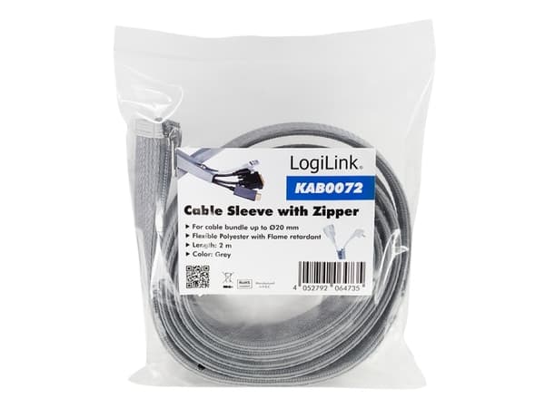 LogiLink KAB0072, Grå, Polyester, 3 cm, 2000 mm