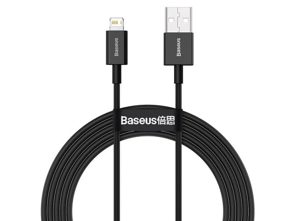 Baseus CATLYS-A01, 2 m, USB A, USB C/Lightning, Sort