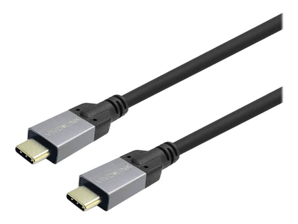 VivoLink - USB-kabel - 24 pin USB-C (hane) till 24 pin USB-C (hane) - USB 3.2 Gen 1 - 5 - 20 V - 5 A - 1 m - USB-strömförsörjning (100W), 4K60Hz UHD-