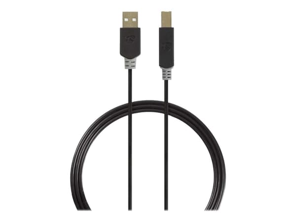 Nedis - USB-kaapeli - USB (uros) - USB Type B (uros) - USB 2.0 - 3 m - muotoiltu - antrasiitti (musta)