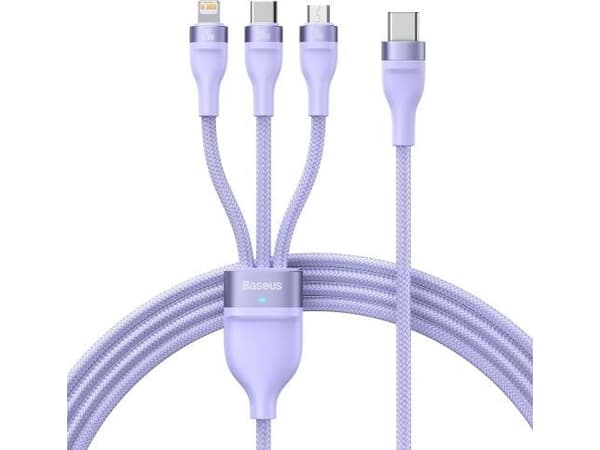 Baseus Flash Series II cable USB Type C / USB Type A - USB Type C / Lightning / micro USB 100 W 1.5 m purple (CASS030205)