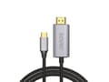 Miniatyrbild 5 av 5: Savio USB-C to HDMI 2.0B cable 2m silver / black gold tips CL-171, 2 m, USB C, HDMI Typ A (standard), Svart