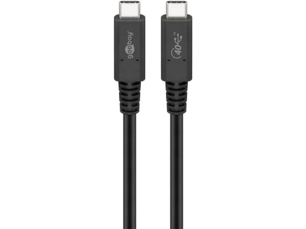 Goobay 60200, 1 m, USB C, USB C, USB4 Gen 3x2, 40 Gbit/s, Svart