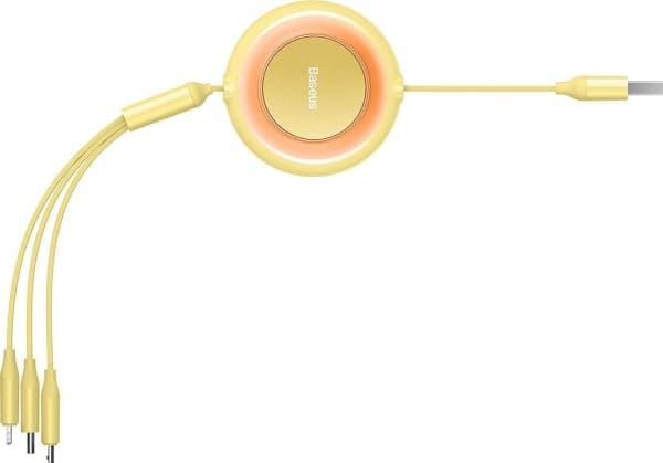 Kabel USB Baseus USB-A - USB-C + microUSB + Lightning 1.1 m Żółty (BSU3385YEL)