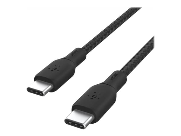Belkin BOOST CHARGE - USB-kabel - USB-C (han) til USB-C (han) - 2 m - sort - for Apple 10,9-tommers iPad Air; Google Pixel 5, Pixel 6; Samsung Galaxy