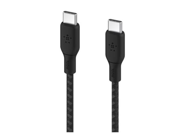 Belkin BOOST CHARGE - USB-kabel - USB-C (han) til USB-C (han) - 2 m - sort - for Apple 10,9-tommers iPad Air; Google Pixel 5, Pixel 6; Samsung Galaxy