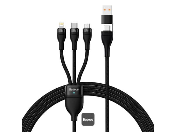 Baseus CASS030101, 1,2 m, USB A/USB C, USB C/Micro-USB B/Lightning, Sort