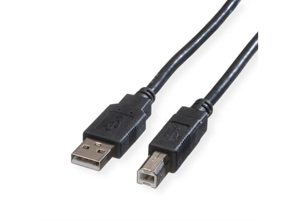 Roline grön USB-kabel USB 2.0 USB-A hane, USB-B hona 0,8 m Svart Skärmad, TPE-lock, halogenfri 11.44.8808