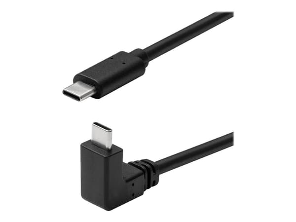 MicroConnect - USB-kabel - 24 pin USB-C (hane) rak till 24 pin USB-C (hane) vinklad - USB 3.2 Gen 2 - 2 m - svart