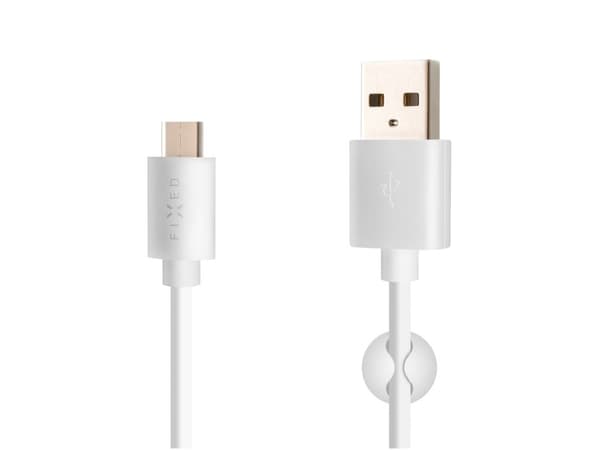 Kiinteä data- ja latauskaapeli, USB-A -&gt; USB-C, 20 W, 1 m pitkä, valkoinen
