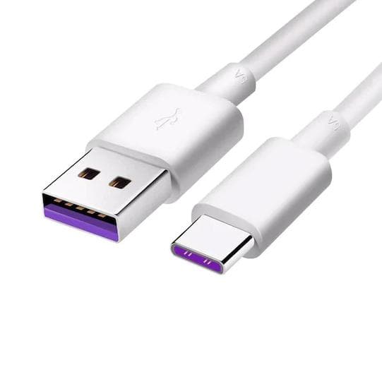 SiGN SuperCharge USB-C till USB-A kabel 5A, 2m - Vit