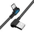 Miniatyrbild 1 av 2: SiGN USB-C till USB-A kabel vinklad 5V, 3A, 1m - Svart