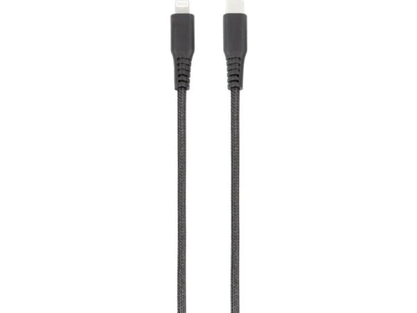 Vivanco LongLife - Lightning-kabel - 24 pin USB-C hane till Lightning hane - 1.5 m - svart - Strömförsörjningsstöd