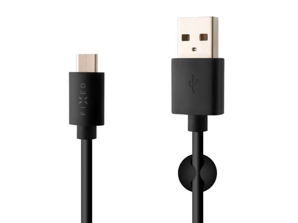 Kiinteä data- ja latauskaapeli, USB-A -&gt; USB-C, 20 W, 1 m pitkä, musta