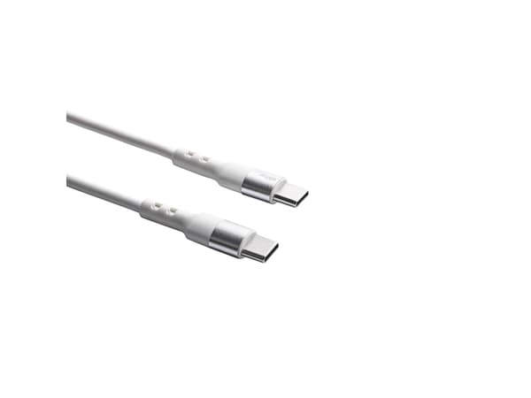Akyga AK-USB-39 - USB-kabel - 24 pin USB-C (hane) till 24 pin USB-C (hane) - 20 V - 3 A - 50 cm - USB Power Delivery (60W) - vit