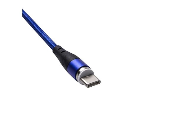 Akyga AK-USB-43 - USB-kabel - USB (hann) til 24 pin USB-C (hann) magnetisk - 5 / 9 V - 3 A - 2 m - USB Power Delivery (18 W) - blå