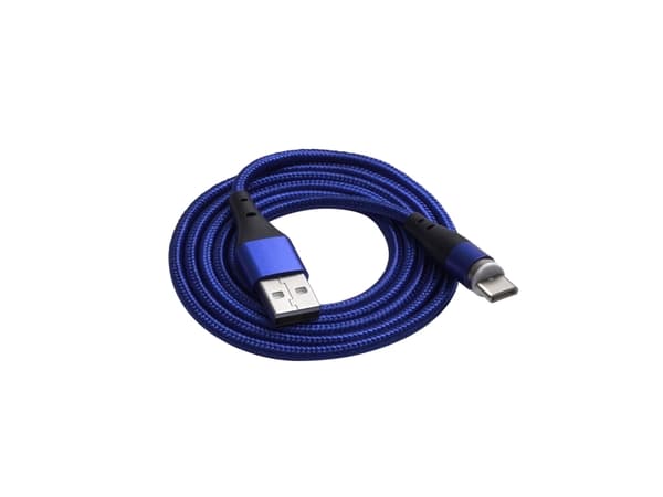 Akyga AK-USB-42 - USB-kabel - USB (hann) til 24 pin USB-C (hann) magnetisk - 5 / 9 V - 3 A - 1 m - USB Power Delivery (18 W) - blå