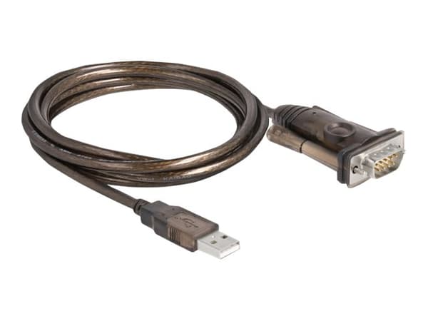 Delock - USB / seriell-kabel - USB (hann) til DB-9 (hann) - 1.5 m - tommelskruer - svart, gjennomsiktig