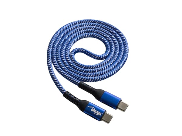 Akyga AK-USB-37, 1 m, USB C, USB C, USB 2.0, Sininen