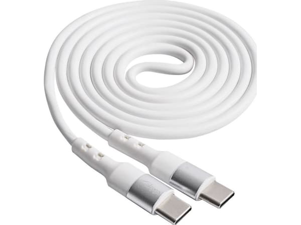 Akyga AK-USB-40 - USB-kabel - 24 pin USB-C (hane) till 24 pin USB-C (hane) - 20 V - 3 A - 1 m - vit