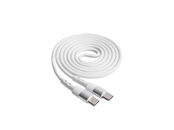 Akyga AK-USB-40 - USB-kabel - 24 pin USB-C (hane) till 24 pin USB-C (hane) - 20 V - 3 A - 1 m - vit