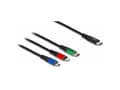 Miniatyrbild 5 av 5: Delock 3 in 1 - Dedikerad laddningskabel - 24 pin USB-C hane till mikro-USB typ B, Lightning, 24 pin USB-C hane - 1 m - svart