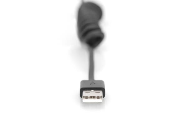 DIGITUS - Lightning-kabel - USB hane till Lightning hane - 1 m - svart - spiral, up to 480 Mbps, Strömförsörjningsstöd