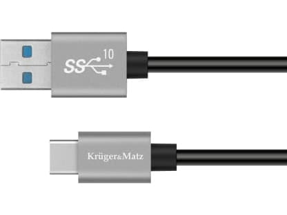 Kruger & Matz USB-A - USB-C USB cable 1 m Black (KM1263)
