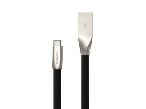 Natec USB-A - USB-C 1 m USB-kabel Svart och silver (NKA-1954)
