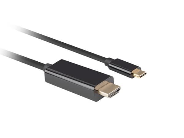 Lanberg - Premium hög hastighet - adapterkabel - 24 pin USB-C hane till HDMI hane - 1.8 m - trippelskärmad - svart - 5K30Hz stöd, stöd för 1920 x 108