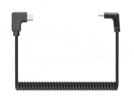 MANHATTAN spiralkabel USB-C til USB-C ladekabel 1m svart