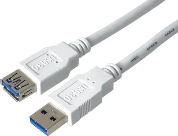 PremiumCord förlängningskabel USB 3.0 Super-Speed 5 Gbit/s A-A, MF, 9-polig, 0,5 m, vit (ku3paa05w)
