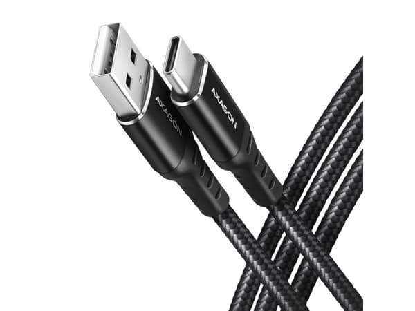 Axagon BUCM-AM10AB, 1 m, USB A, USB C, USB 2.0, 0,48 Gbit/s, Svart