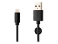 Pikkukuva 1 / 4: Kiinteä data- ja latauskaapeli, USB-A -&gt; Lightning (MFI), 20 W, 1 m pitkä, musta