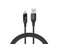 Miniatyrbild 5 av 5: Savio USB - Lightning cable with display CL-173 1 m black, 1 m, Lightning, USB A, Hane/Hona, Hane/Hona, Svart