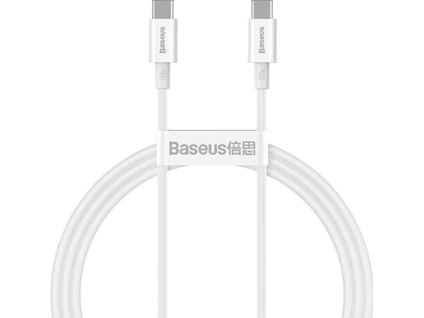 Baseus Superior, 1 m, USB C, USB C, USB 2.0, 0,48 Gbit/s, Hvit