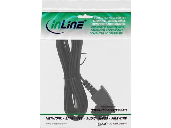 InLine TAE-F 10m, 10 m, TAE-F, RJ45, Sort, Hanstik, Hanstik