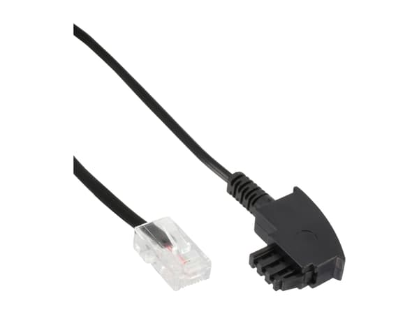 InLine TAE-F 10m, 10 m, TAE-F, RJ45, Sort, Hanstik, Hanstik