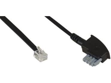 InLine TAE-N - RJ12 6m, 6 m, TAE-N, RJ12, Sort, Hanstik, Hanstik