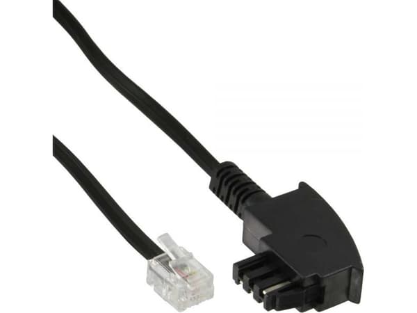 InLine TAE-F - RJ11 6m, 6 m, TAE-F, RJ11, Sort, Hanstik, Hanstik