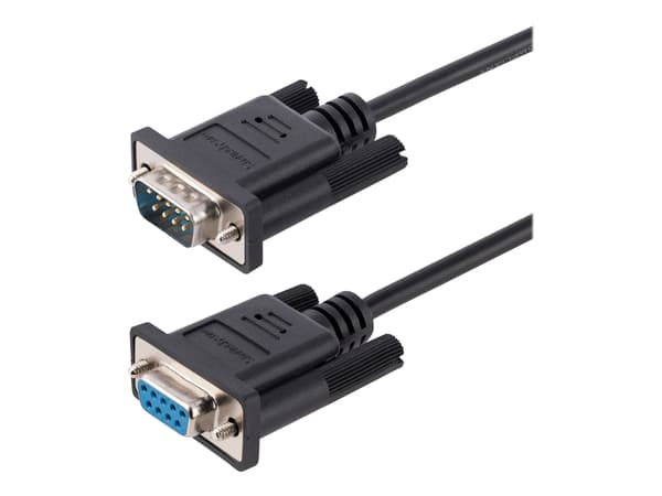 StarTech.com 3m RS232 Serial Null Modem Cable, Crossover Serial Cable w/Al-Mylar Shielding, DB9 Serial COM Port Cable Female to Male, Compatible w/DT