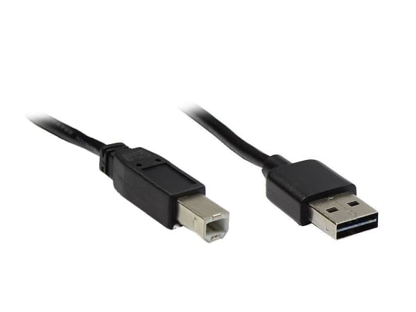 Alcasa USB 2.0 A/B, 3m, 3 m, USB A, USB B, USB 2.0, Hane/Hane, Svart