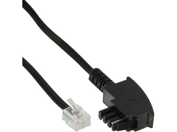 InLine TAE-F - RJ11 3m, 3 m, TAE-F, RJ11, Sort, Hanstik, Hanstik