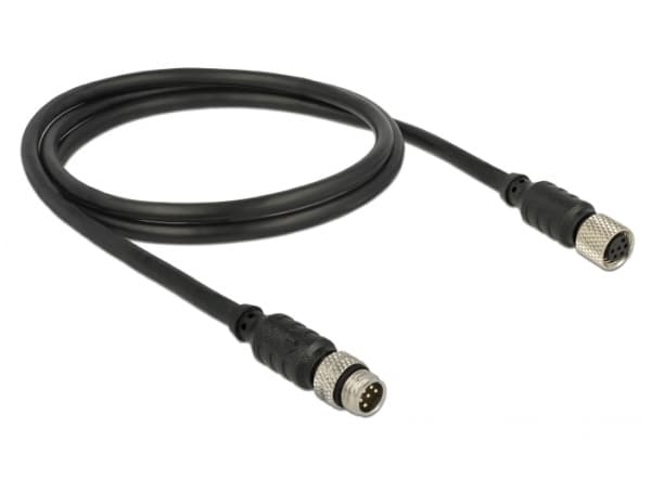 Navilock - GPS-kabel - 6 pin M8 han til 6 pin M8 hun - 1 m - sort
