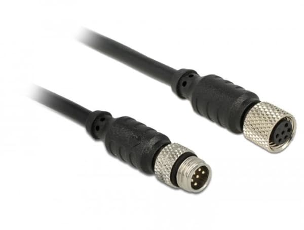 Navilock - GPS-kabel - 6 pin M8 han til 6 pin M8 hun - 1 m - sort